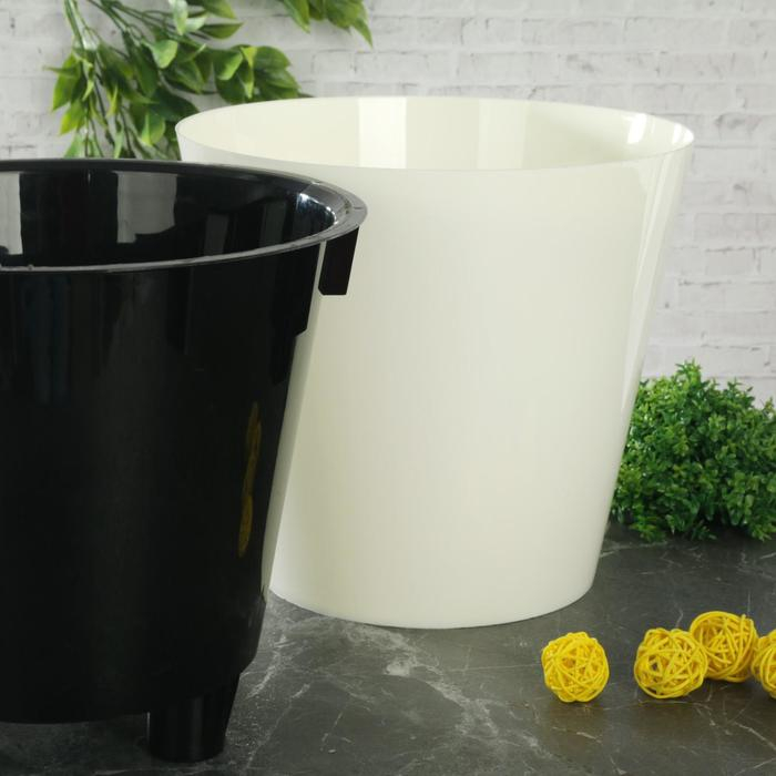 Кашпо для цветов со вставкой «Фиджи», 5 л, цвет белый Кашпо для цветов со вставкой «Фиджи», 5 л, цвет белый