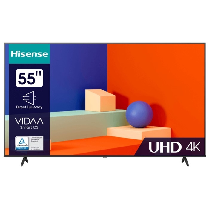 Телевизор Hisense 55A6K, 55 Телевизор Hisense 55A6K, 55", 3840x2160, DVB-T/T2/C/S2, HDMI 3, USB 2, Smart TV, чёрный