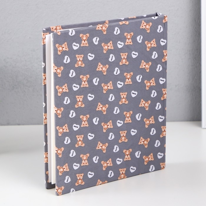 Фотоальбом на 80 фото 10х15 см Фотоальбом на 80 фото 10х15 см "Мишки и сердечки" текстиль 5,2х19х23 см