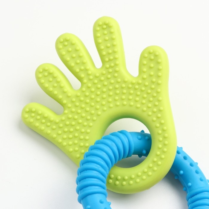 Игрушка жевательная Игрушка жевательная "Всегда вместе!", TPR, 18,5 см, ладошка/круг/ключ