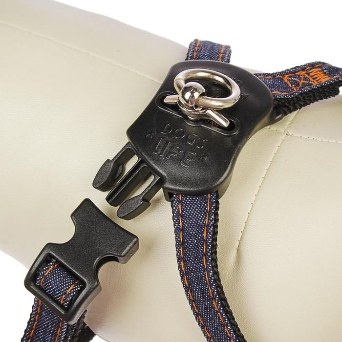 Шлейка многоразмерная регулируемая быстросъемная, ОГ+ОШ 40-70 см, до 15 кг, джинс-черная Шлейка многоразмерная регулируемая быстросъемная, ОГ+ОШ 40-70 см, до 15 кг, джинс-черная