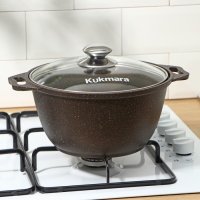 Кастрюля, 3 л, d=24.5 см, h=17 см, антипригарное покрытие, цвет кофейный мрамор