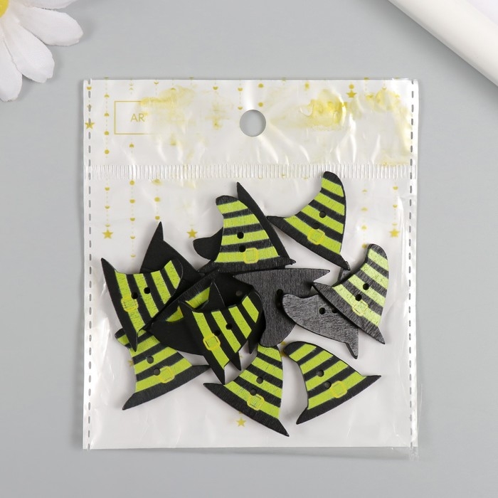 Пуговицы дерево для творчества 2 прокола Пуговицы дерево для творчества 2 прокола "Ведьмин колпак" набор 15 шт 2,4х2,9 см