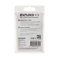 Карта памяти Exployd MicroSD, 16 Гб, SDHC, класс 10, с адаптером SD