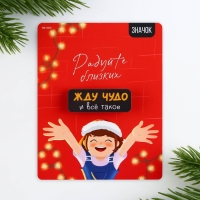 Значок новогодний «Новый год: радуйте близких» 4 х 1,5 см