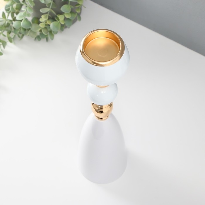 Подсвечник металл на 1 свечу Подсвечник металл на 1 свечу "Белая лагуна" d=5 см золото 10х10х41 см