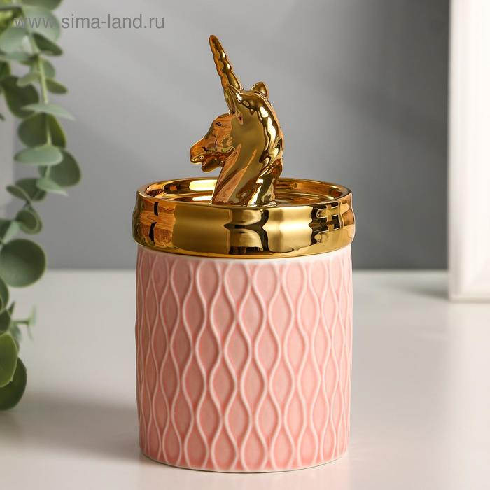 Шкатулка керамика Шкатулка керамика "Золотой единорожек" 14,5х7,5х7,5 см