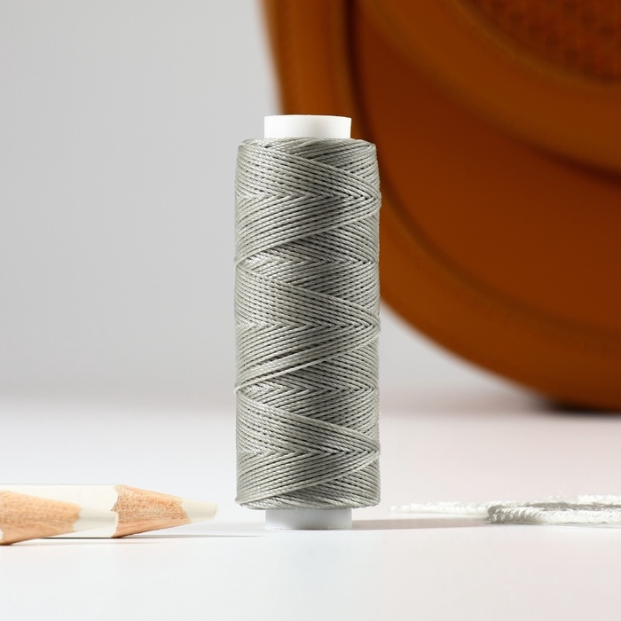 Нитки вощёные, круглые, 300D/3, 0,35 мм, 60 ± 2 м, цвет серый Нитки вощёные, круглые, 300D/3, 0,35 мм, 60 ± 2 м, цвет серый