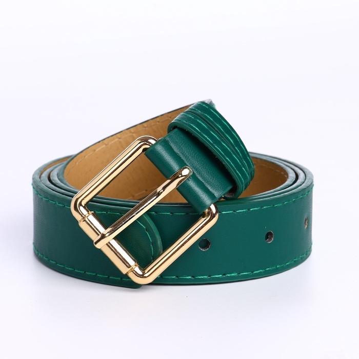 Ремень женский, ширина 3 см, пряжка металл, цвет зелёный Ремень женский, ширина 3 см, пряжка металл, цвет зелёный