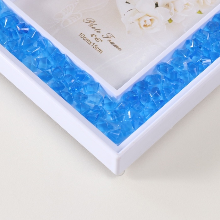 Фоторамка пластик 10х15 см Фоторамка пластик 10х15 см "Синие камешки" 2х14,7х19,7 см