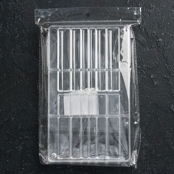 Форма для шоколада «Стикс», 20×12×2,5 см, 12 ячеек 9×1,5/1/0,8 см, цвет прозрачный Форма для шоколада «Стикс», 20×12×2,5 см, 12 ячеек 9×1,5/1/0,8 см, цвет прозрачный