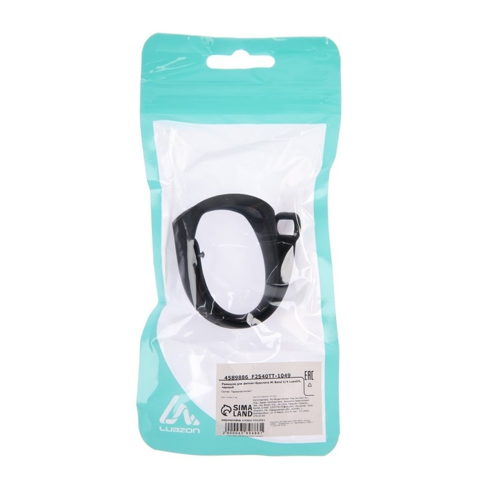 Ремешок для фитнес-браслета Mi Band 3/4 Luazon, черный Ремешок для фитнес-браслета Mi Band 3/4 Luazon, черный