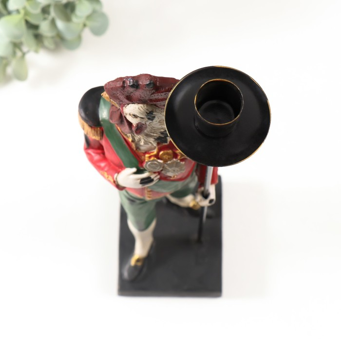 Подсвечник полистоун Подсвечник полистоун "Английский шарж-Петух капрал" 11х11х35 см