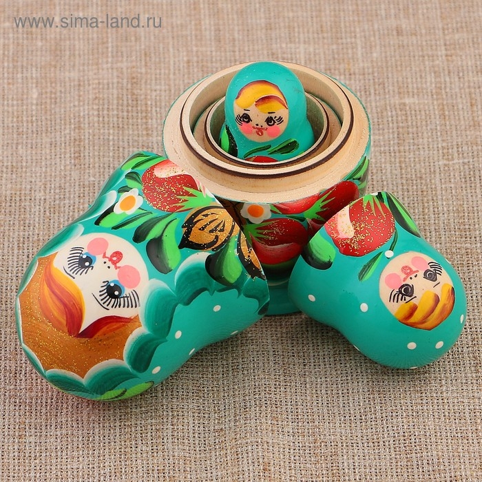 Матрёшка «Земляничка», голубое платье, 3 кукольная, 10-12 см Матрёшка «Земляничка», голубое платье, 3 кукольная, 10-12 см