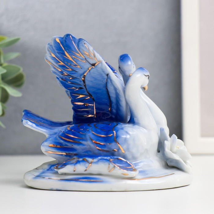 Сувенир керамика Сувенир керамика "2 лебедя милуются" 9х10,5х6,5 см