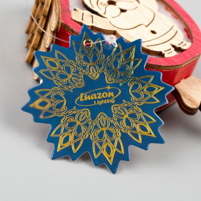 Ёлочная игрушка «Домик с Дедом Морозом», от батареек, свечение тёплое белое Ёлочная игрушка «Домик с Дедом Морозом», от батареек, свечение тёплое белое