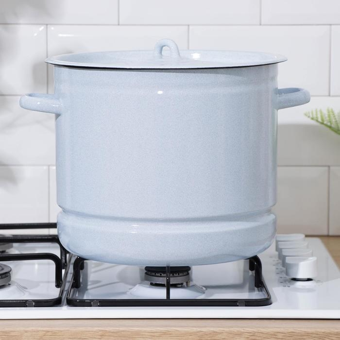 Мантоварка эмалированная, 12 л, без деколи, 4 вставки, цвет голубой