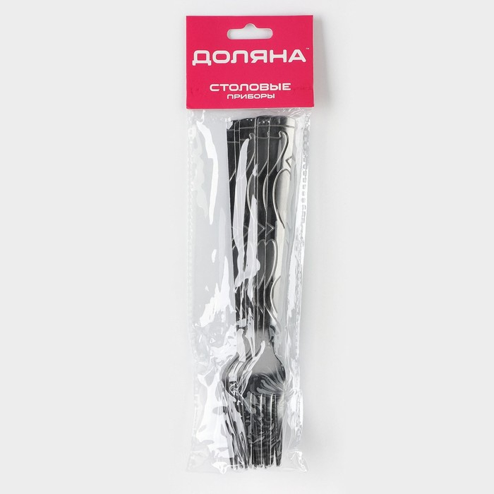 Набор вилок столовых из нержавеющей стали Доляна &laquo;Бритоль&raquo;, h=18 см, 6 шт