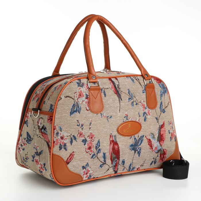 Сумка дорожная женская, 2 отдела на молниях, длинный ремень, цвет разноцветный Сумка дорожная женская, 2 отдела на молниях, длинный ремень, цвет разноцветный