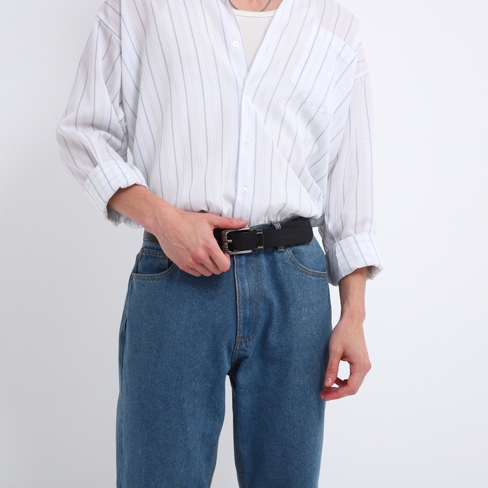 Ремень мужской, ширина 3 см, винт, пряжка металл, цвет чёрный Ремень мужской, ширина 3 см, винт, пряжка металл, цвет чёрный