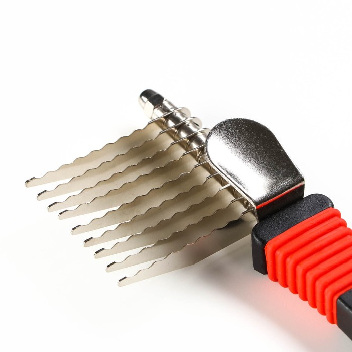 Колтунорез боковой 9 лезвий, 6,5 х 19 см, чёрно-красный Колтунорез боковой 9 лезвий, 6,5 х 19 см, чёрно-красный