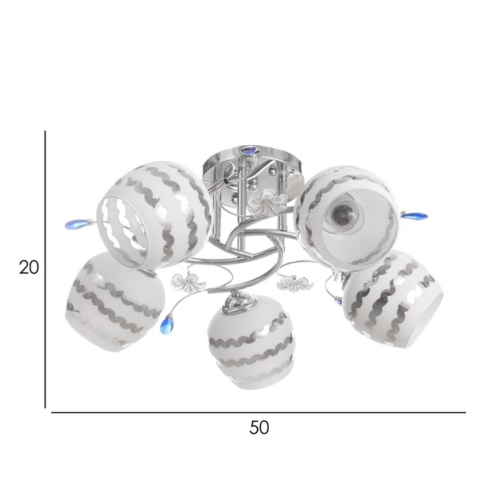 Люстра Люстра "Вивиан" 5х40Вт Е27 Хром МОДЕЛЬ: 2612358