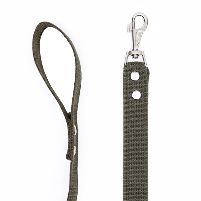 Поводок брезентовый 7 м х 3,5 см, тёмно-зелёный Поводок брезентовый 7 м х 3,5 см, тёмно-зелёный