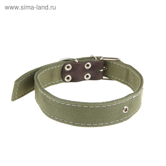 Ошейник брезентовый двухслойный, 72 х 3,5 см, ОШ 52-65 см, тёмно-зелёный Ошейник брезентовый двухслойный, 72 х 3,5 см, ОШ 52-65 см, тёмно-зелёный
