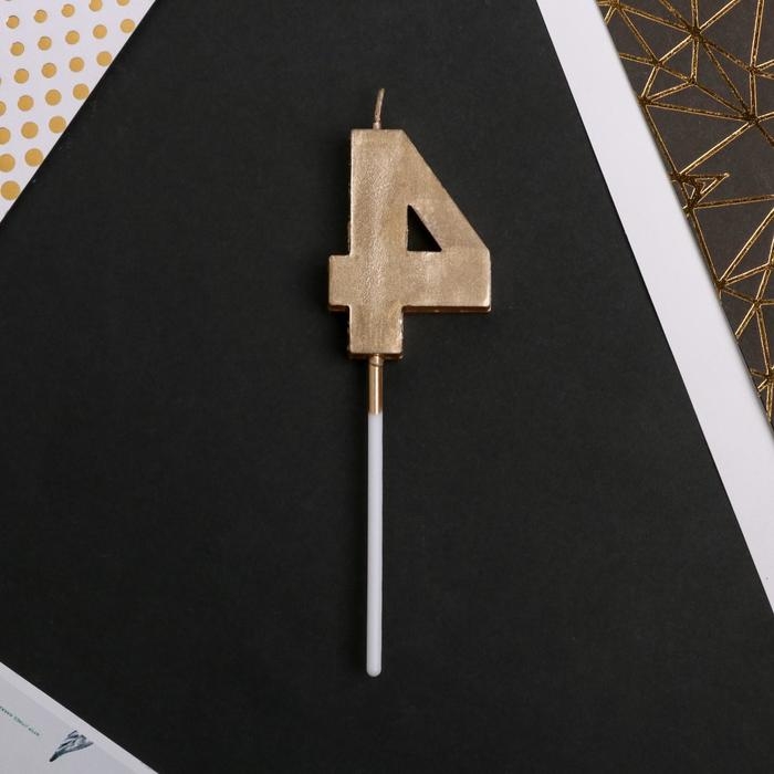 Свеча для торта, цифра «4», 11,5 х 2,3 см Свеча для торта, цифра «4», 11,5 х 2,3 см