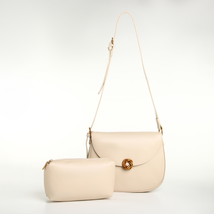 Сумка женская на клапане TEXTURA, средний размер, цвет молочный Сумка женская на клапане TEXTURA, средний размер, цвет молочный