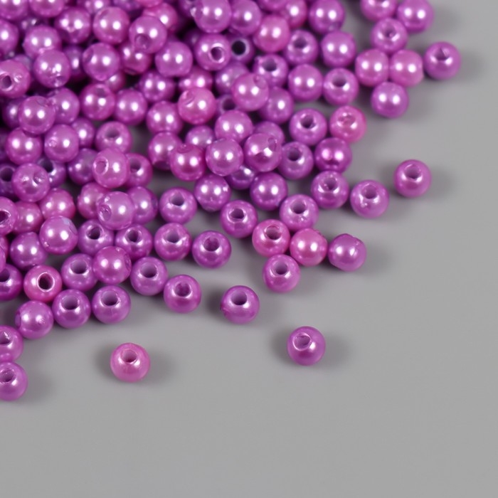 Набор бусин Набор бусин "Жемчуг" d 4 мм, 250 гр, сиреневый