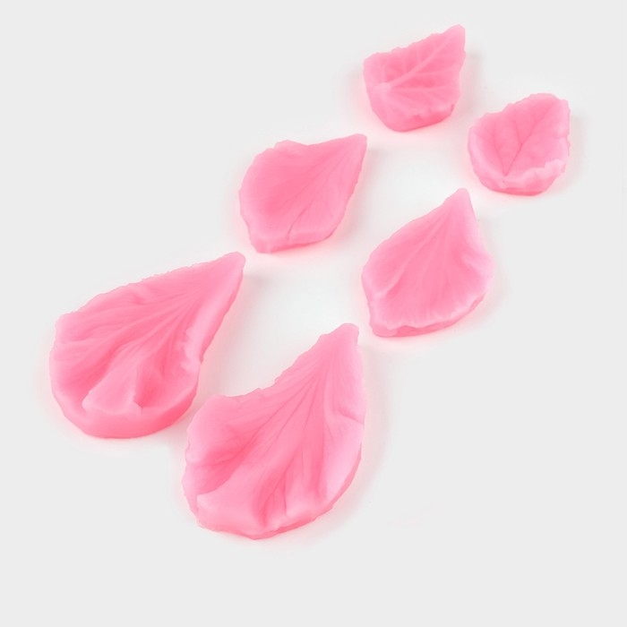 Набор молдов «Лепесточки», силикон, 3 пары, цвет МИКС Набор молдов «Лепесточки», силикон, 3 пары, цвет МИКС