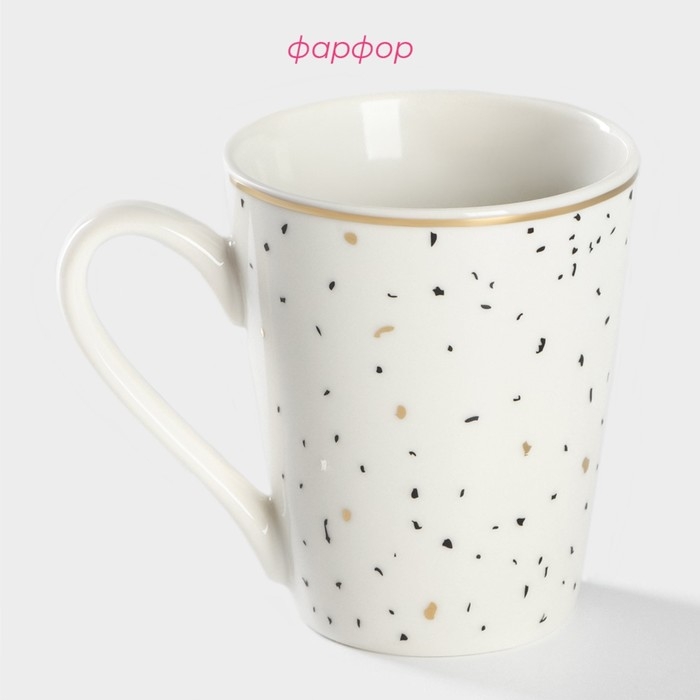 Кружка фарфоровая Доляна «Шоколадная крошка», 350 мл, цвет белый Кружка фарфоровая Доляна «Шоколадная крошка», 350 мл, цвет белый