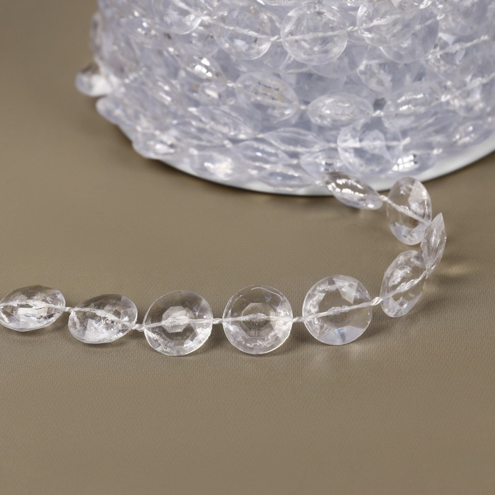 Бусы на нитях, 10 мм, 9 ± 1 м, цвет прозрачный Бусы на нитях, 10 мм, 9 ± 1 м, цвет прозрачный