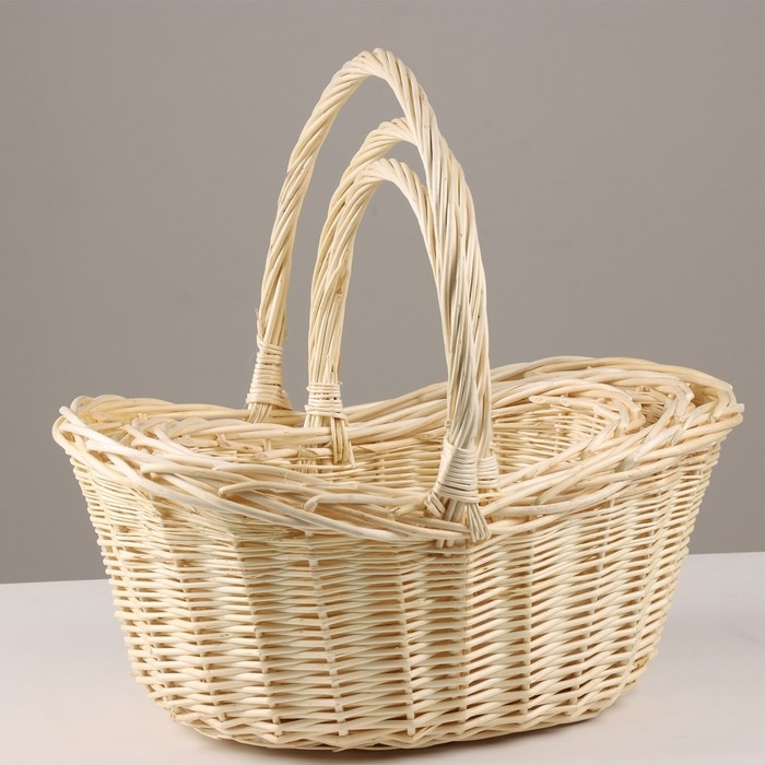 Набор корзин, 42х33х20х15/41 см, 36х27х18х13/36 см, 30х21х16х12/31 см, ива Набор корзин, 42х33х20х15/41 см, 36х27х18х13/36 см, 30х21х16х12/31 см, ива