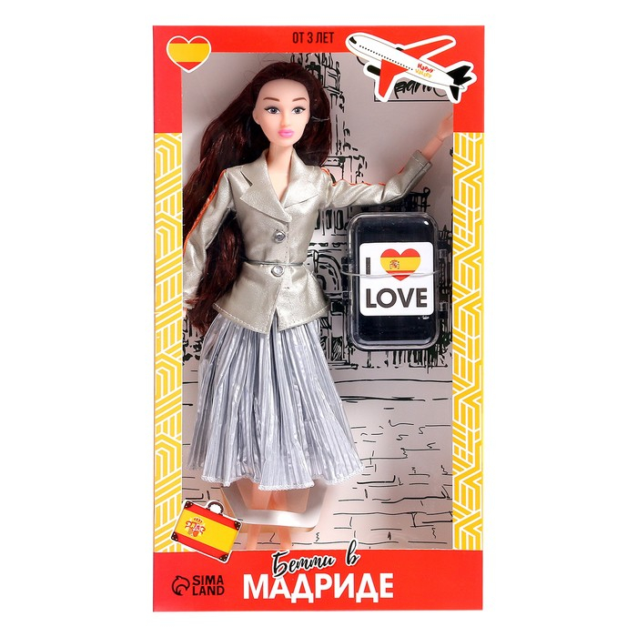Кукла-модель шарнирная «Бэтти в Мадриде» с аксессуарами, серия Вокруг света Кукла-модель шарнирная «Бэтти в Мадриде» с аксессуарами, серия Вокруг света