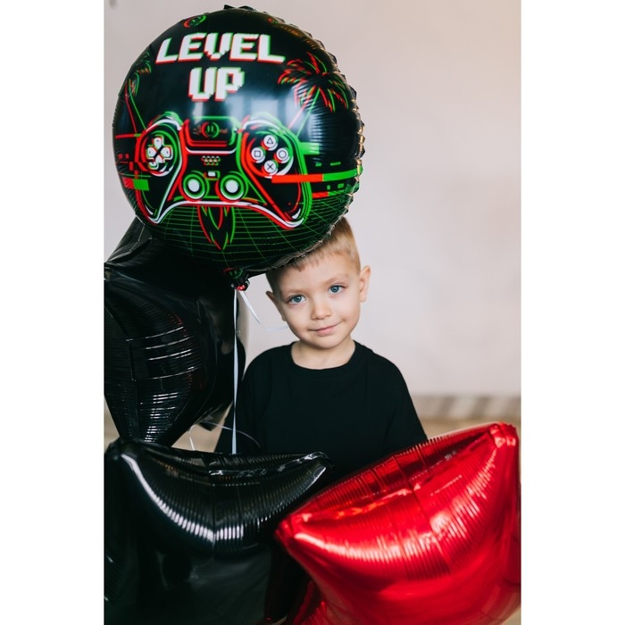 Воздушный шар фольгированный 18 Воздушный шар фольгированный 18" «Левел ап» круг