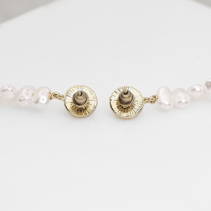 Серьги с жемчугом «Бусина» вершина, цвет золото Серьги с жемчугом «Бусина» вершина, цвет золото