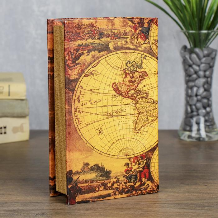 Сейф-книга дерево  Сейф-книга дерево "География" 21х13х5 см