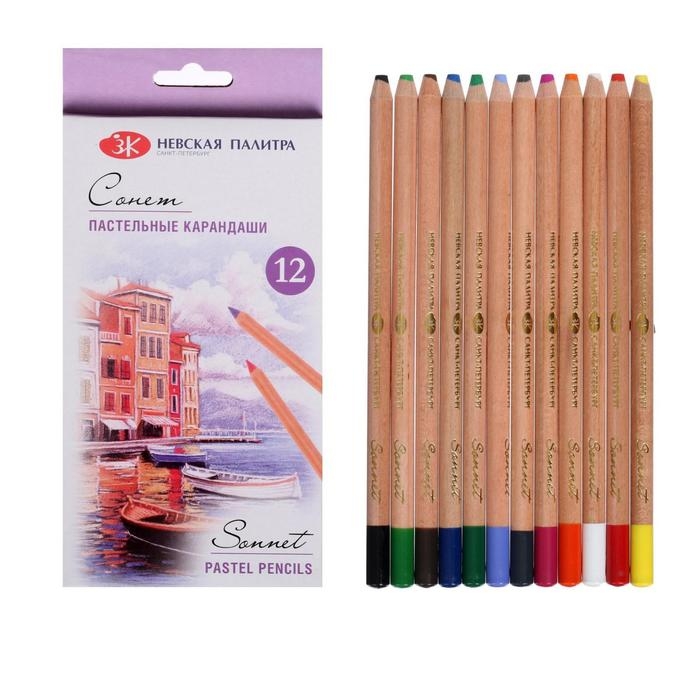 Пастель сухая в карандаше ЗХК Пастель сухая в карандаше ЗХК "Сонет" набор 12 цветов