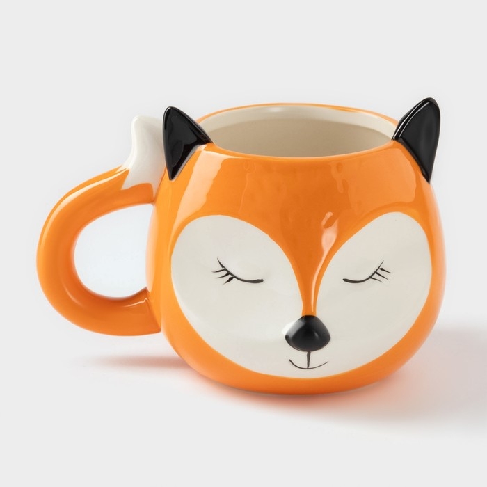 Кружка керамическая &laquo;Лисёнок&raquo;, 520 мл, цвет оранжевый