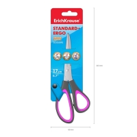 Ножницы Standard+ Ergo, 17 см, блистер, МИКС