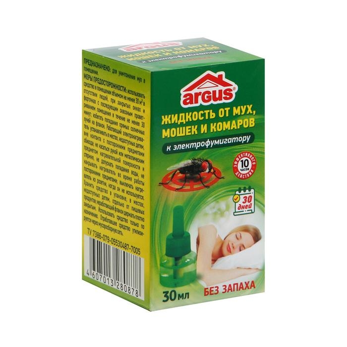 Дополнительный флакон-жидкость от мух Дополнительный флакон-жидкость от мух "Argus", без запаха, 30 мл