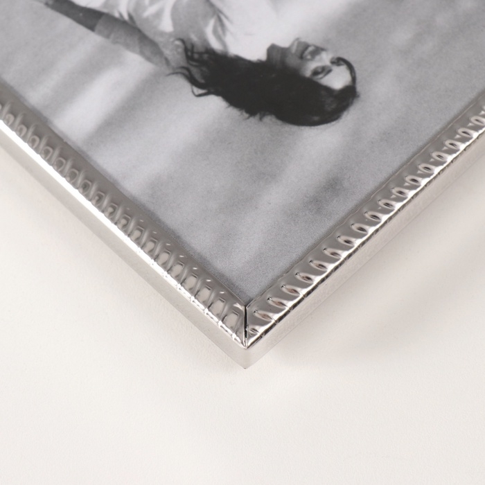 Фоторамка металл на 1 фото 13х18 см "Спиральное плетение" серебро 13,5х1,5х18,5 см