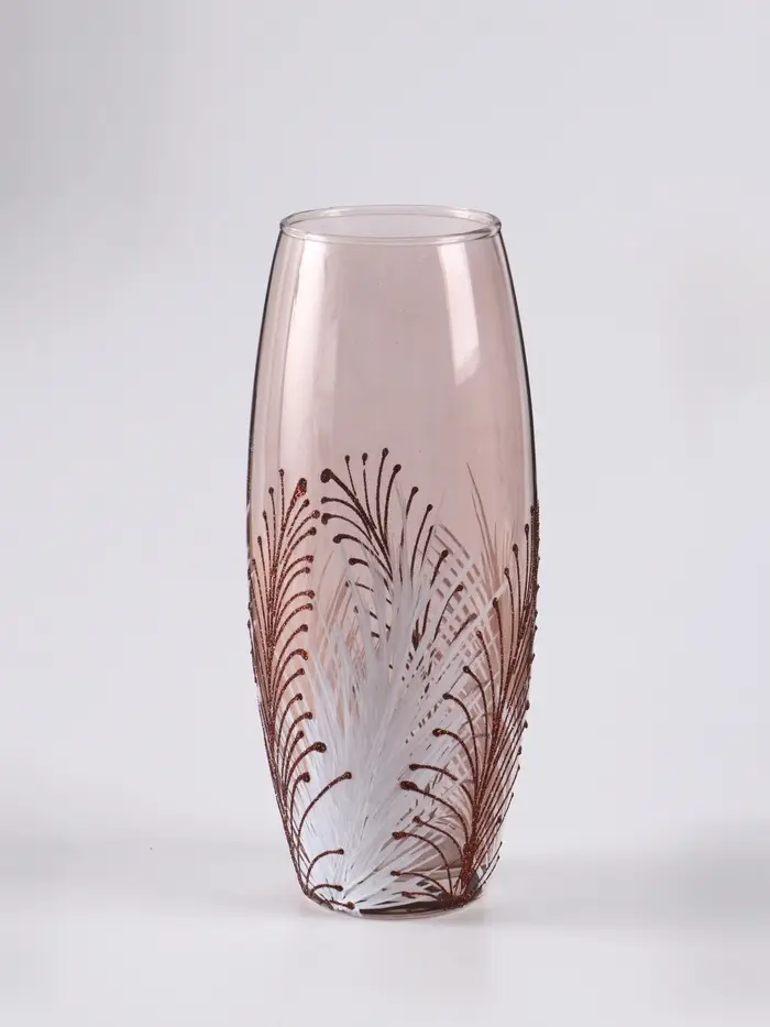 Ваза &laquo;Креман&raquo; овал, шоколад, h=26 см, стекло, светло-коричневая