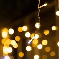 Гирлянда «Бахрома» 25 × 0.7 м, IP44, УМС, белая нить, 450 LED, свечение тёплое белое, мерцание, 220 В