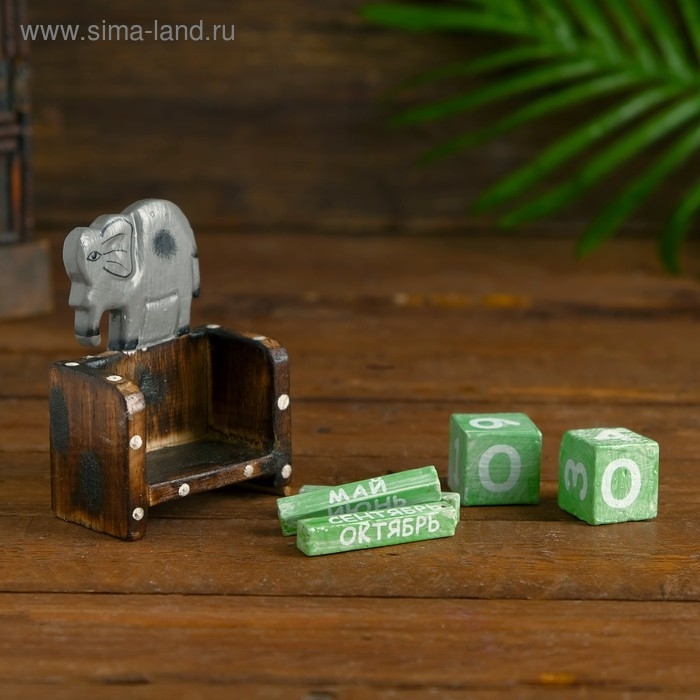 Деревянный календарь Деревянный календарь "Слоник" 7х4х10 см, МИКС (2языка)