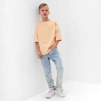 Футболка детская MINAKU:Basic line kids цвет светло-бежевый, рост 110 см