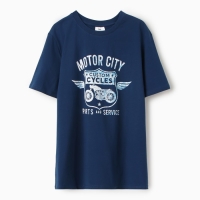 Футболка мужская MOTOR CITY, цвет тёмно-синий, размер 52