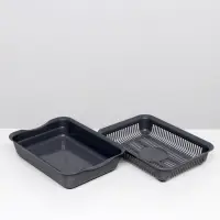 Туалет для кошек, 35.5&times;26&times;7 с, с сеткой, пластик, серый